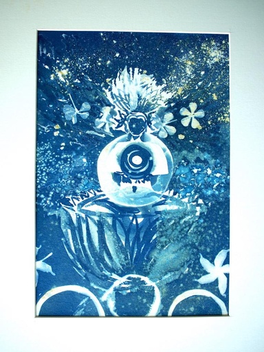 Original Cyanotype by Kalaivani "Mythical Reveal 6" - 2023 - size: 21 x 29,7 cm